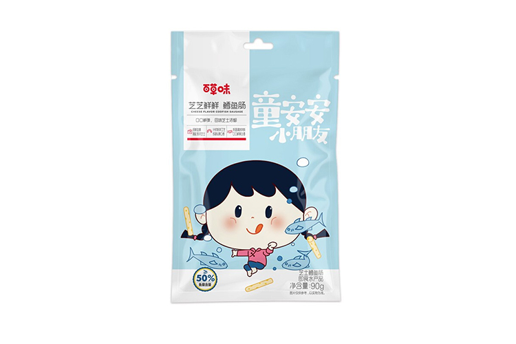 BAICAOWEI CHEESE FLAVOR CODFISH SAUSAGE 90G